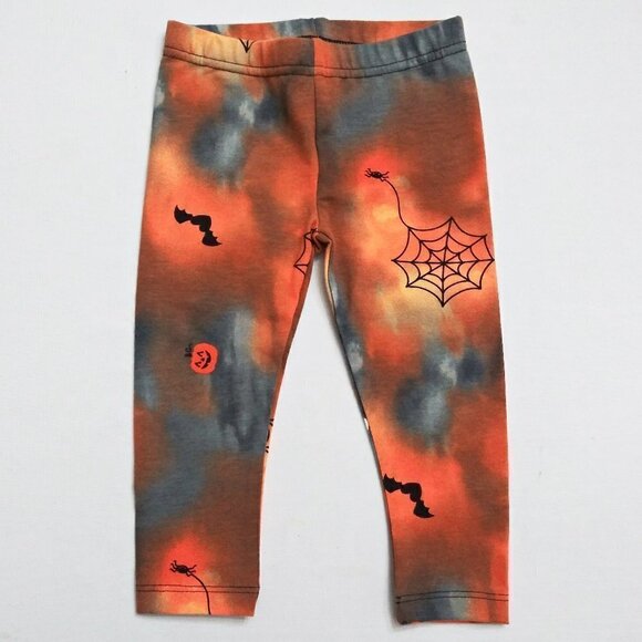Spooky WAY TO CELEBRATE Halloween Tie Dye Baby Leggings Bats Spiders Sz 12 Mths - Picture 1 of 6